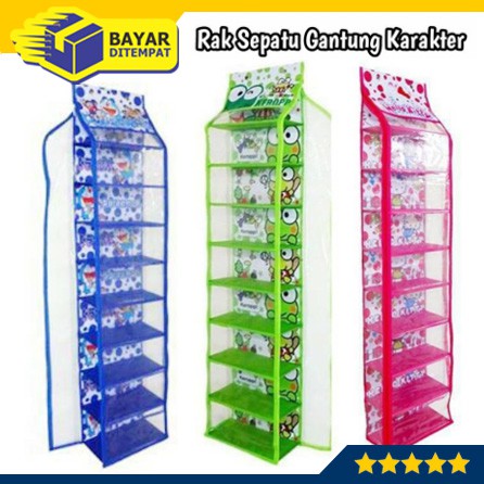 Rak Sepatu Gantung Susun Plastik Hanging Shoes Organizer