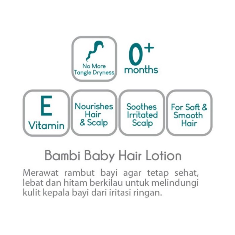 Bambi Baby Hair Lotion With Candlenut,Aloe Vera &amp; Celery 100 ml