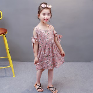 BOBORA Dress Casual Bayi Anak Perempuan Lengan Flare 