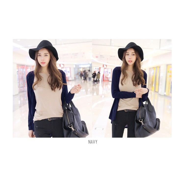 KARAKOREA Spandex Rayon Cardigan kerja outer cardigan jumbo-RLS BIG/Navy