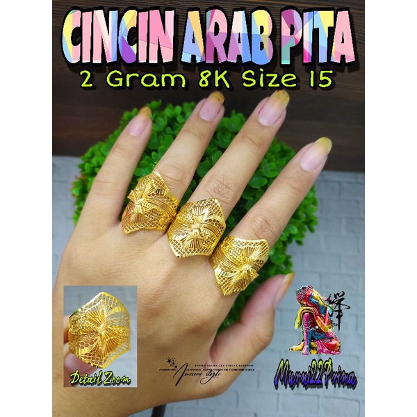 CINCIN ARAB VARIASI PITA EMAS ASLI