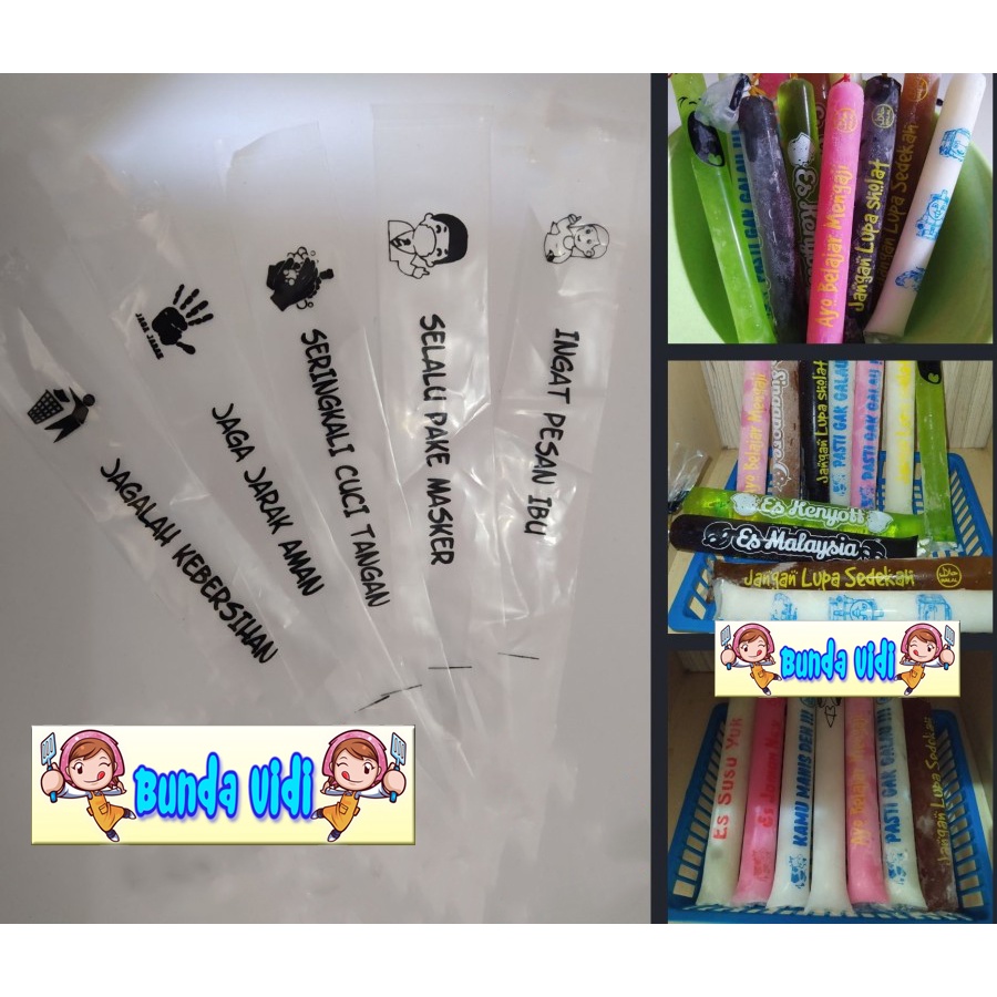 Plastik Es 3x23 Plastik Es Mambo / Plastik Sablon Warna Hitam Tulisan ProKes Lucu Menarik