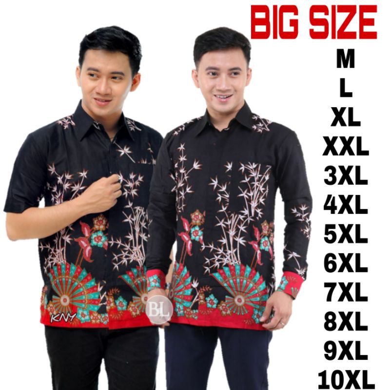 BATIK HEM LENGAN PENDEK&amp;KEMEJA LENGAN PANJANG SIZE JUMBO M L XL XXL 3XL 4XL 5XL