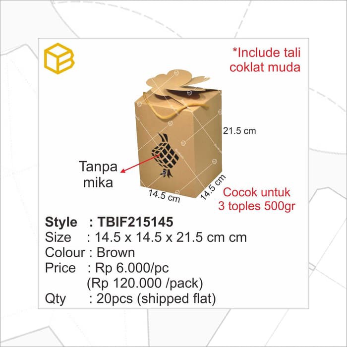 

TBIF215145 | Idul Fitri, Box Lebaran, Packaging, Dus, Toples Box - Cokelat Muda e disigrosir