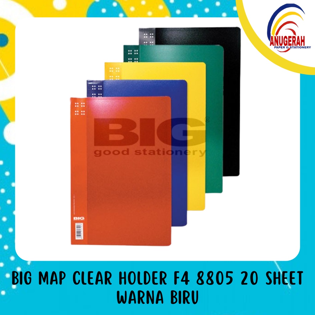 

BIG MAP CLEAR HOLDER F4 8805 20 SHEET WARNA BIRU