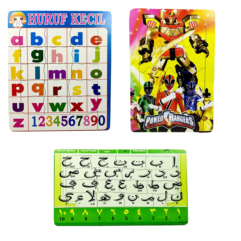Mainan Edukasi Puzzle bongkar pasang huruf/angka/huruf hijaiyah