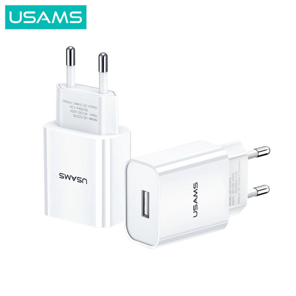 USAMS T18  Adapter Charger Single USB Travel Charger 2.1A