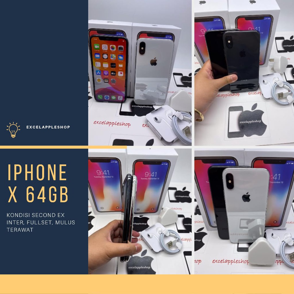 Iphone X 64gb Second Fullset Normal Ex Inter Free Asuransi Jne Shopee Indonesia