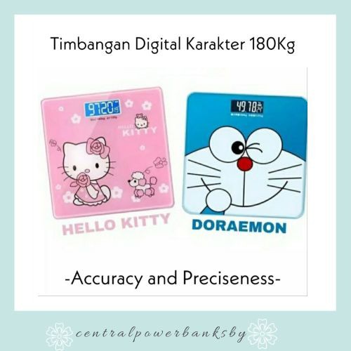 TIMBANGAN BADAN DIGITAL KARAKTER UK 21X25/TIMBANGAN BADAN KARAKTER DORAEMON HELLOKITTY