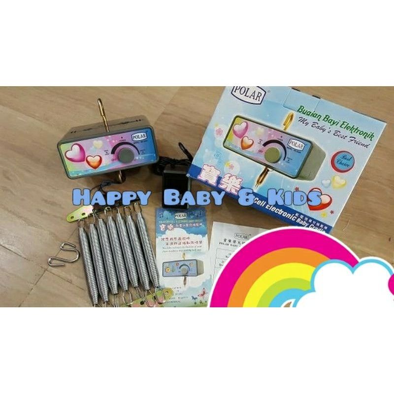 POLAR Mesin Ayunan Listrik/Buaian bayi/Baby Bouncer komplit dengan 7 per + Besi pengait + Adaptor