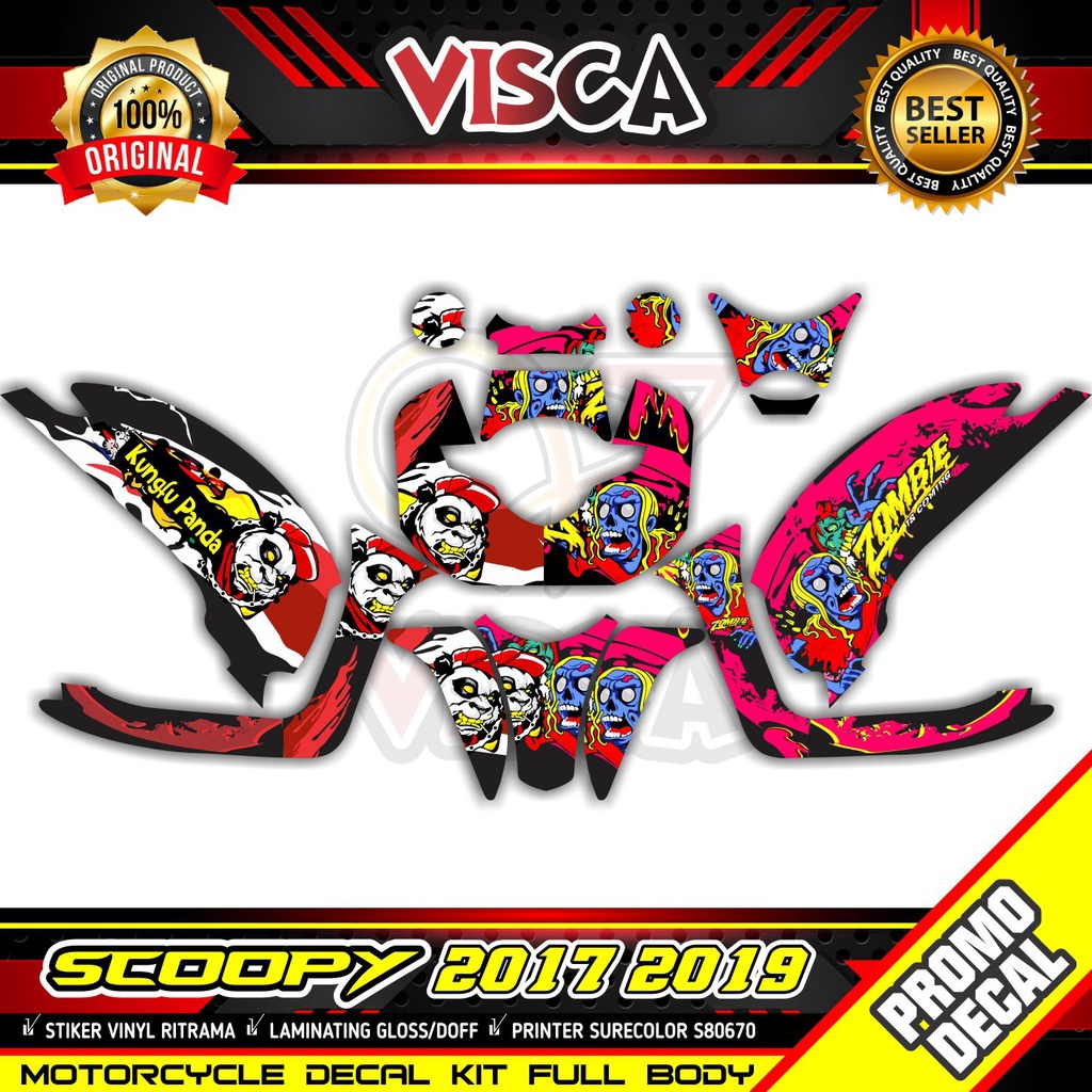 Decal Stiker Scoopy 2017 2019 Striping Scoopy New Panda Zombie