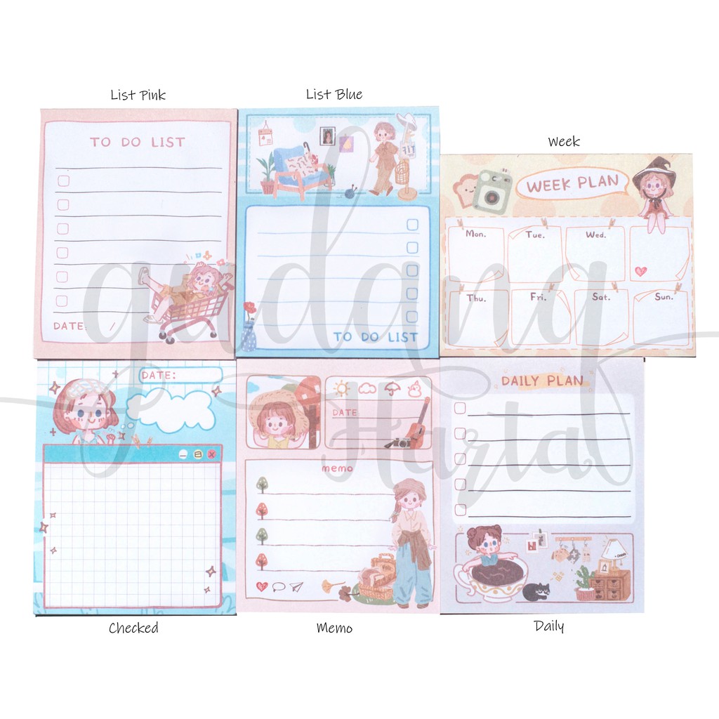 Sticky Notes Agenda Memo Lucu Daily Plan DIY Scrapbook Unik GH 301041