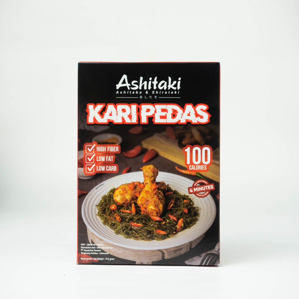 Ashitaki - Shirataki Mie Kari Pedas - Mie sehat rendah kalori - Mie diet balikpapan