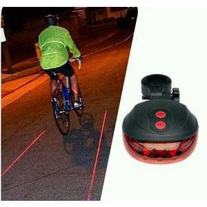 Lampu Sepeda Laser Line Garis Merah Biru Gowes Aksesoris Sepeda Motor Bicycle Mountain bike safety lamp LED Infrared Barang UnikK