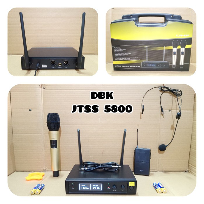 DBK JTSS 5800 MICROPHONE WIRELESS HANDHEL DAN HEADSET MIC