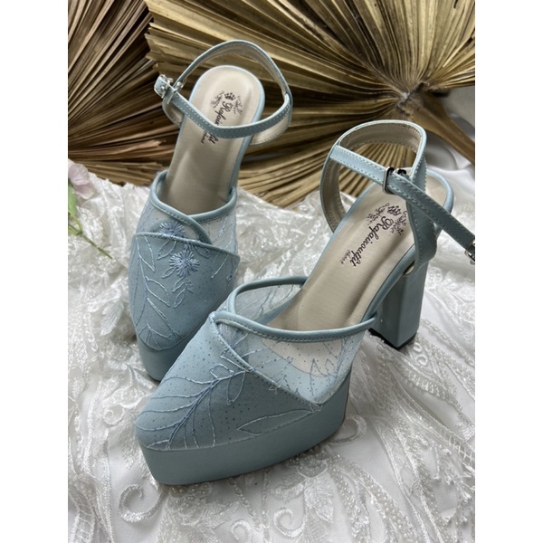 sepatu wanita Rafaizoutfit  Cindy tali babyblue tinggi 12cm tahu