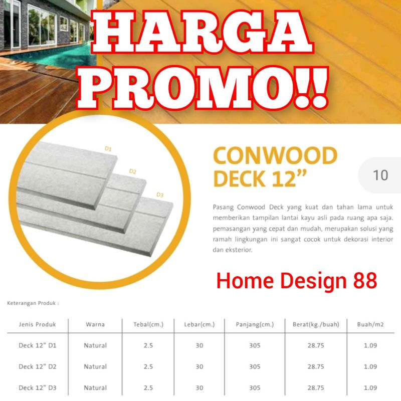 Conwood Deck 12" conwood lantai conwood decking conwood murah