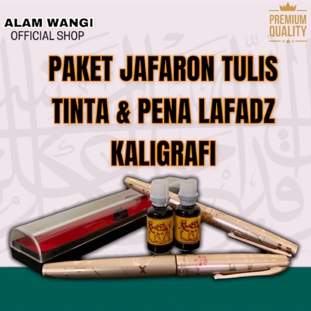 PAKET MINYAK JAFARON TULIS TINTA DAN PENA LAFADZ KALIGRAFI