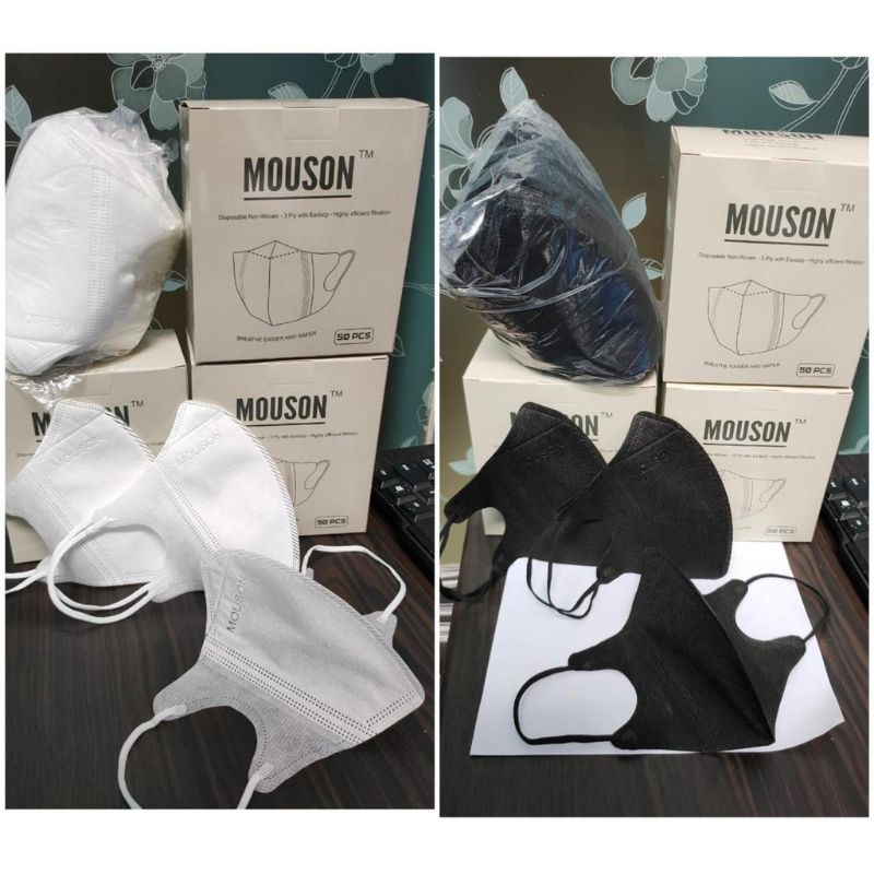 MASKER DUCKBILL MOUSON dan ALKINDO tebal 4ply aneka warna. 1box isi 50pcs.EMBOSS MOUSON dan ALKINDO original