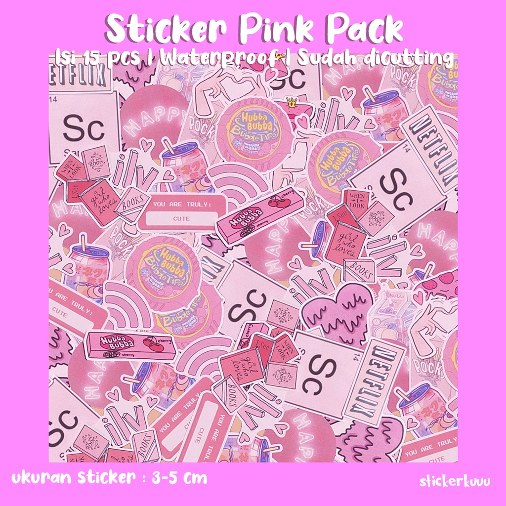 

STICKER - PINK PACK | SUDAH DICUTTING DIE CUT VYNIL MATTE UNTUK LAPTOP CASE HP TUMBLR BINDER ESTETIK AESTHETIC PINK WARNA ANTI AIR WATERPROOF MURAH