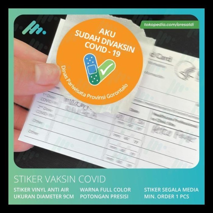Promo vaksin Stiker Vaksin Covid 19 / Corona Virus Sticker Label Sudah Keren