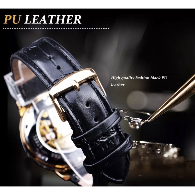 Jam Tangan Klasik Automatic Transparan Winner Kasual Mewah Kantoran