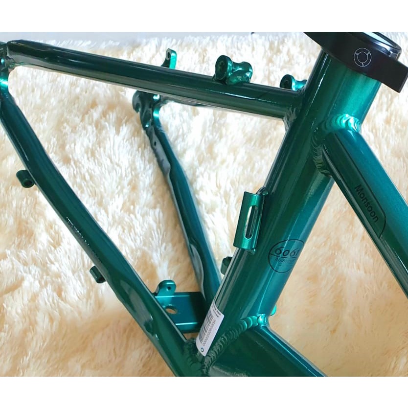 FRAME SET FNHON MONSOON 20 inch HIJAU GREEN DISCBRAKE ALUMUNIUM Frame fork 22 inch disc brake Sepeda Seli Monson Moonsoon Moonson not Blast Gust Storm Tornado