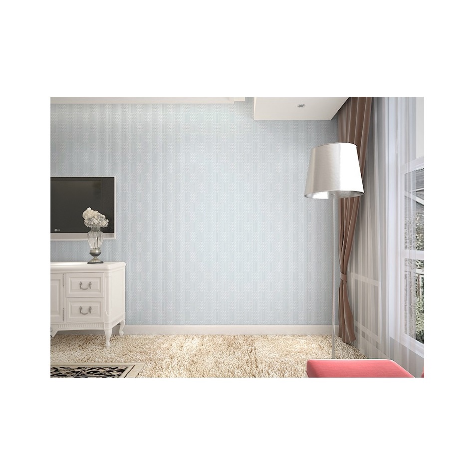 AKN88 - Wallpaper 3D Non Woven Simple Plain PinStripe53cmx10m - Blue