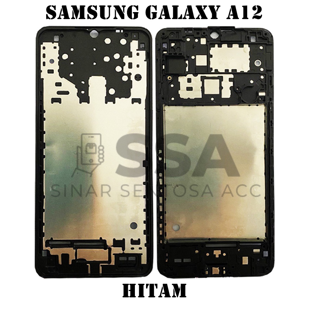 Tulang Tengah Middle Frame LCD Samsung Galaxy A12 Original 100% Tulang Casing Bezel Bezzel Bazel Handphone HP Ori Original Awet Murah A 12