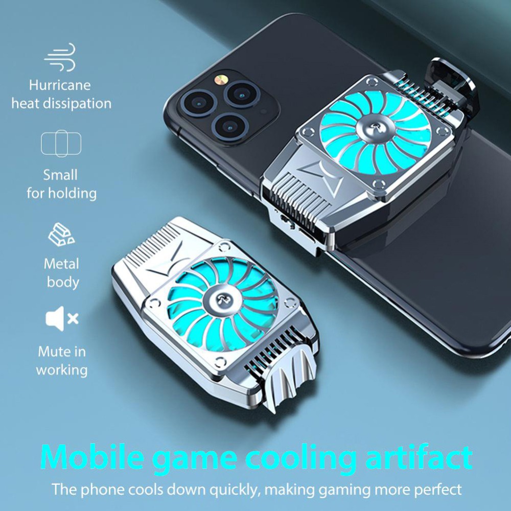 TaffGO Kipas HP Cooling Handphone Game Smartphone Cooling Fan Kipas Pendingin Radiator untuk 5 6 7 6.7 inch Universal Mini Mobile Phone Cooling Fan Radiator Turbo Hurricane Game Cooler Cell Phone Cool Heat Sink For IPhone Samsung Xiaomi Oppo infinix