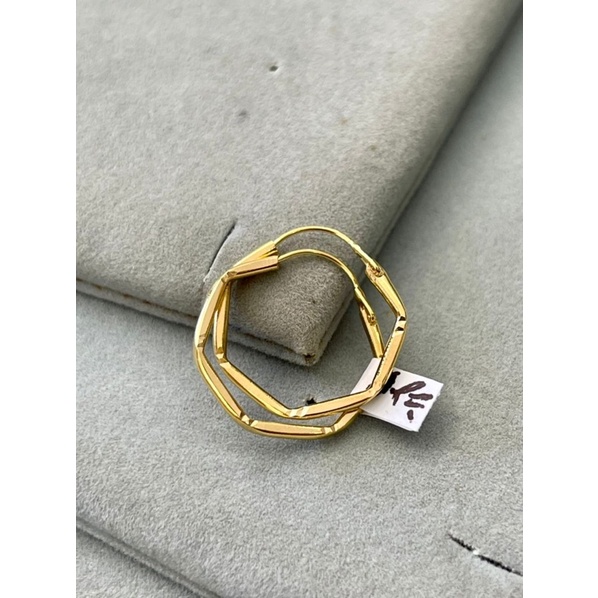 Anting Bulat Gipsy Emas Asli kadar 700 16k