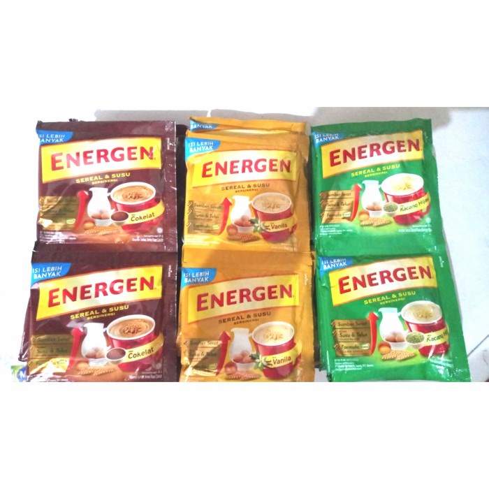 

MINUMAN SEREAL SUSU ENERGEN 10 SACHET (COKLAT, VANILLA, KACANG HIJAU) - Coklat