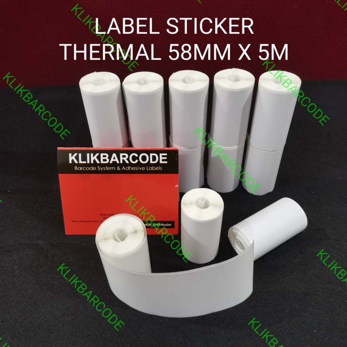 

Label Sticker Thermal 58MM x 5M Printer Bluetooth 58 58B-58D - (10Roll ) POLOS