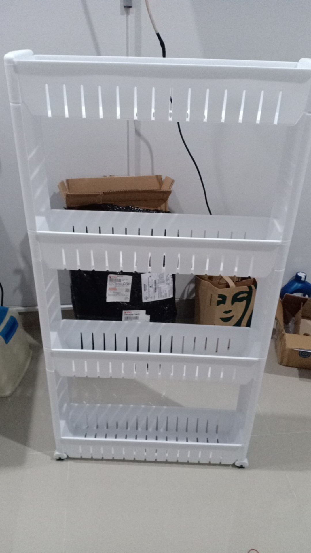 Shabbhy Rak Dorong Sudut Alat Dapur Kamar Mandi Organizer