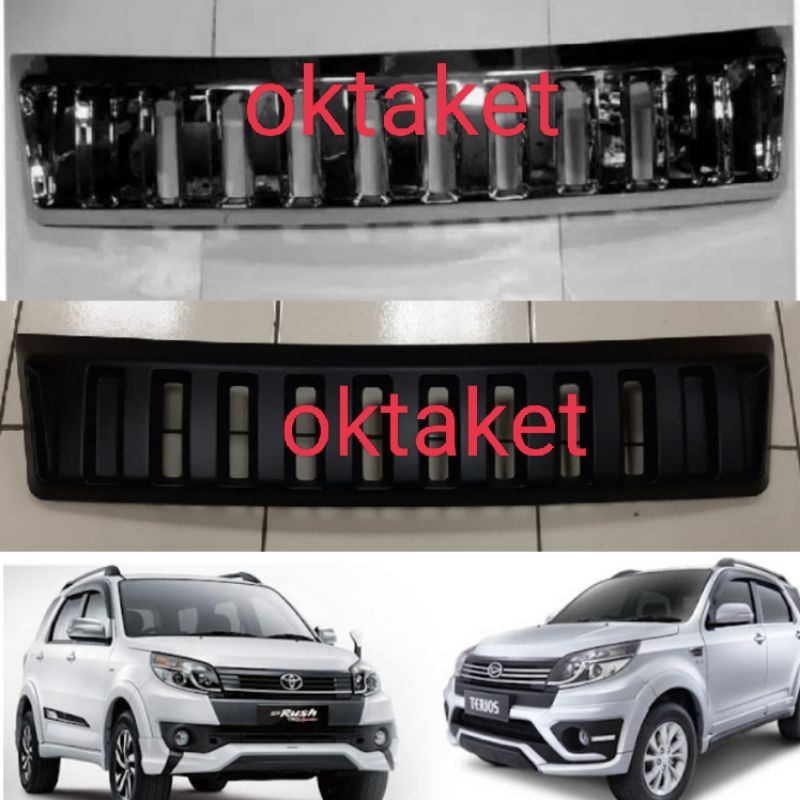 Grill depan model Hummer Hitam &amp; Chrome  new Rush Terios  2015 2016 2017