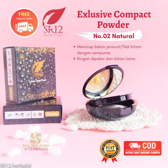 BEDAK NATURAL DAN PINK SR12 / BEDAK PADAT TAHAN LAMA / BEDAK ANTI LUNTUR / SPF MENGANDUNG FOUNDATION-1