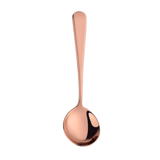 Spoon Stainless Steel Big Round ROSEGOLD 16 CM - Sendok Bulat Es Cream Sendok Dessert