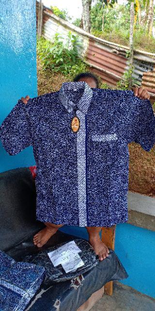 Bswart Batik Hrb026 Kenongo Hem Pendek Padi Pekalongan M L Xl Batik Pria Murah Modern Grosir