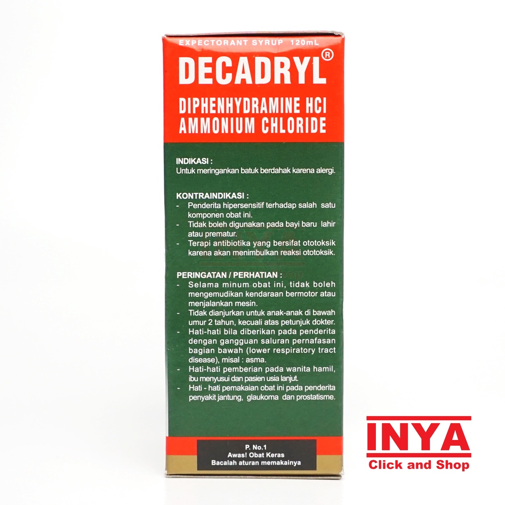 DECADRYL EXPECRORANT SYRUP 120ml - Obat Batuk