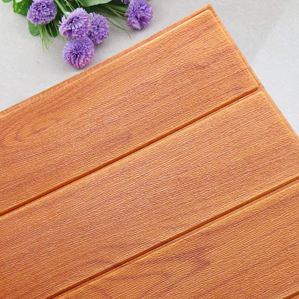 Wallpaper dinding Foam 3D  Kayu 70x77cm KAYU FOAM Brick Panel WallSticker Dekorasi Dinding-kayu merah