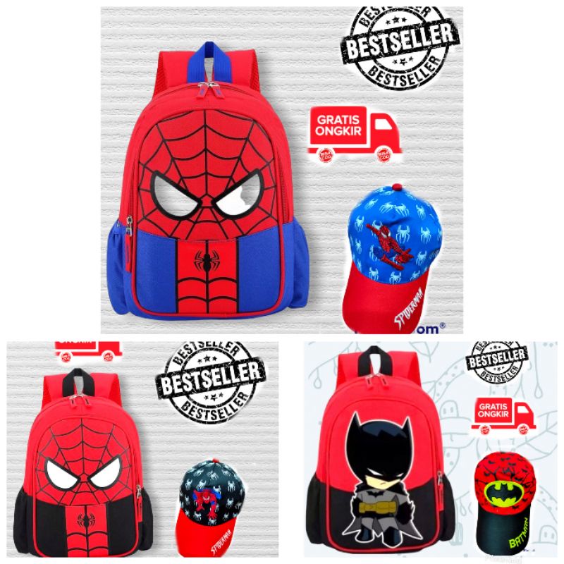 TAS RANSEL SEKOLAH ANAK LAKI LAKI SD MOTIF SUPERHERO