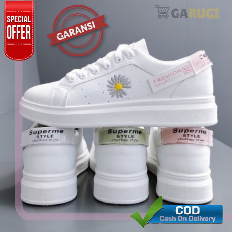 Sepatu Sneakers Kets Wanita Cewek Putih Haul Casual Import Murah SEPATU KETS YS211 Korea Kekinian