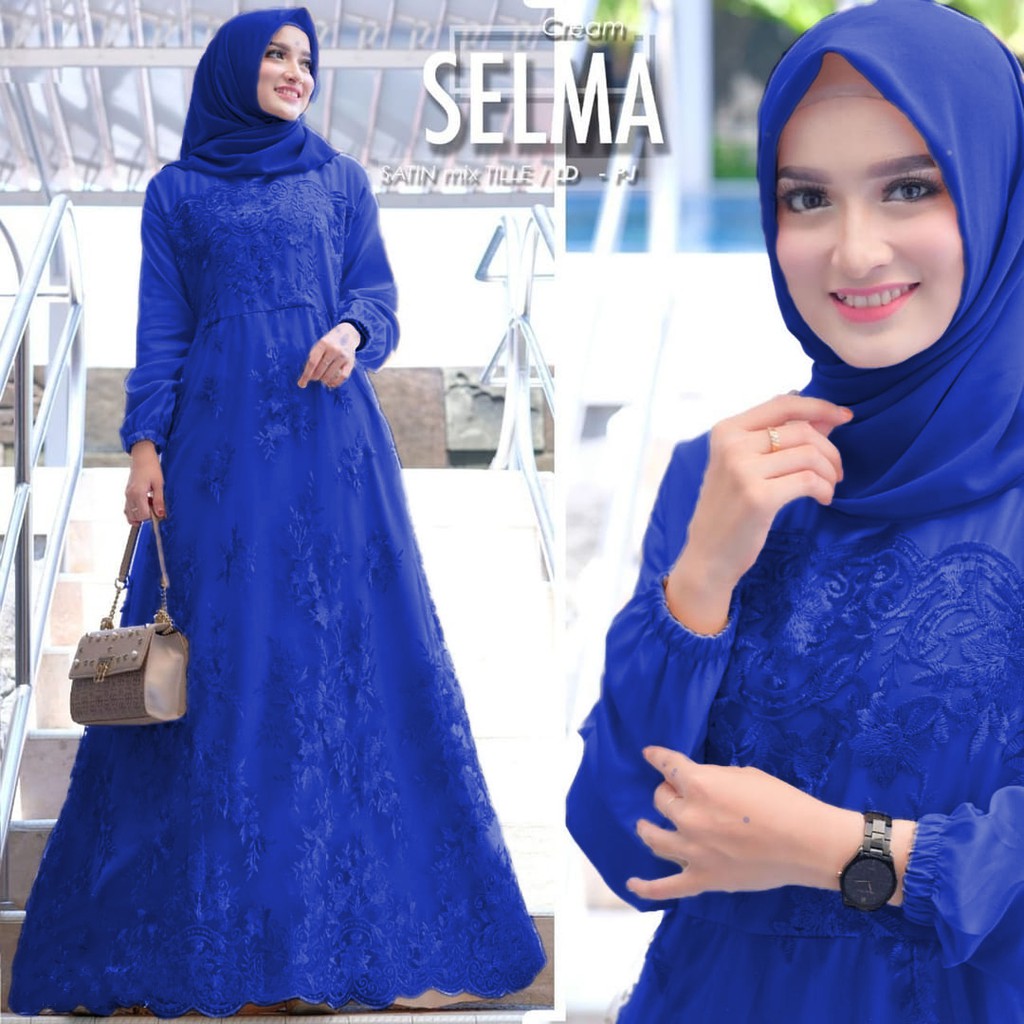 [REAL PIC] Gamis Brokat Tille Mutiara Dress Brokat Terbaru Gamis Brokat Lebaran Gamis Syar'i