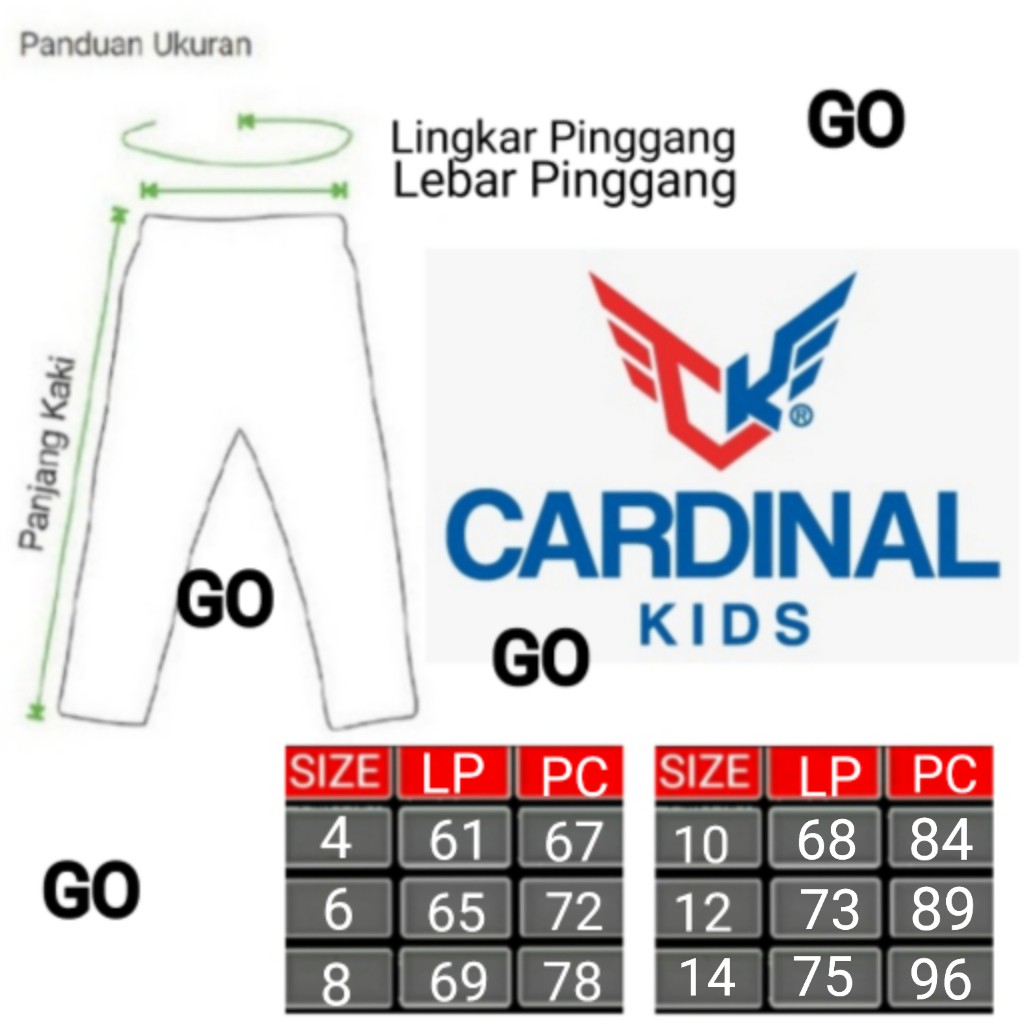 gos TBCBI CARDINAL KIDS Celana Pockets Anak Bawahan Anak Laki Laki Panjang