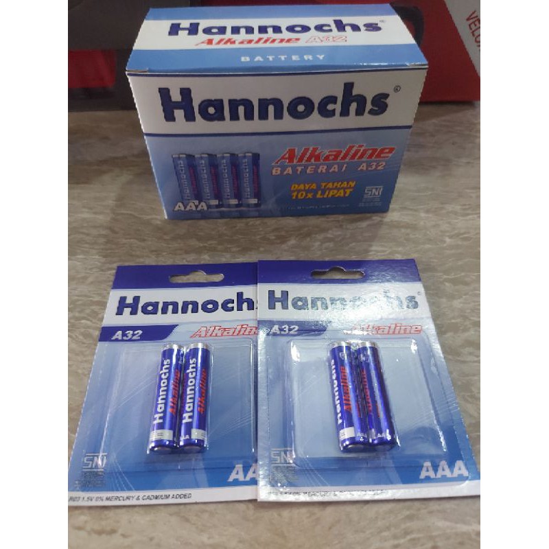 Baterai Alkali Hannochs AAA/ A3 / Battery Alkaline Hannochs AAA/ A3/ A32/ A34 Harga Per 1 PAPAN