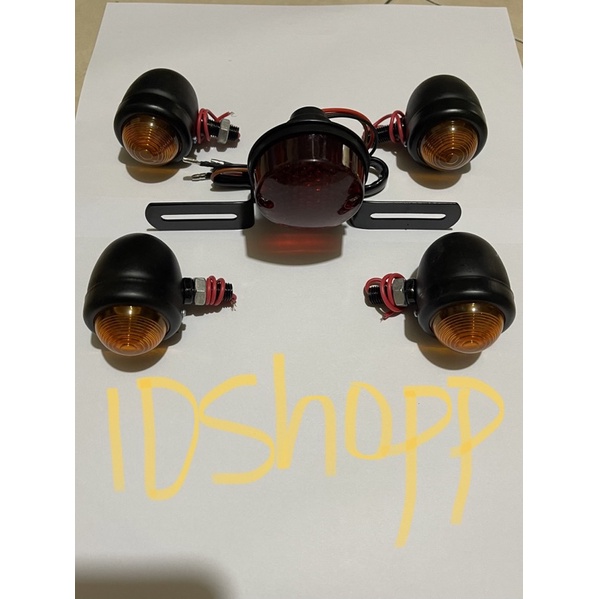 Paket Lampu stop Tralis besi Plus Sen Tralis Custom / Stop Tralis Clasic Custom Motor