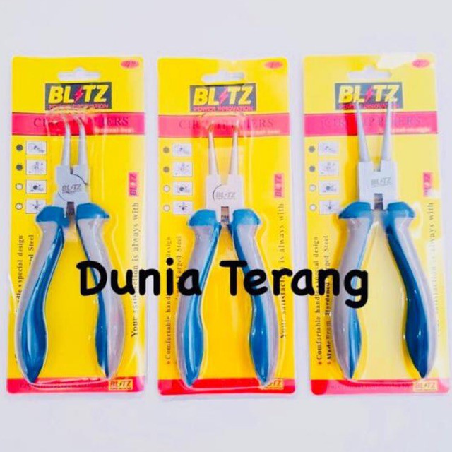 Tang Ring Per BLITZ Gg Karet Circlip Pliers Snapring Lurus Bengkok Buka Tutup - Snap Ring Veer