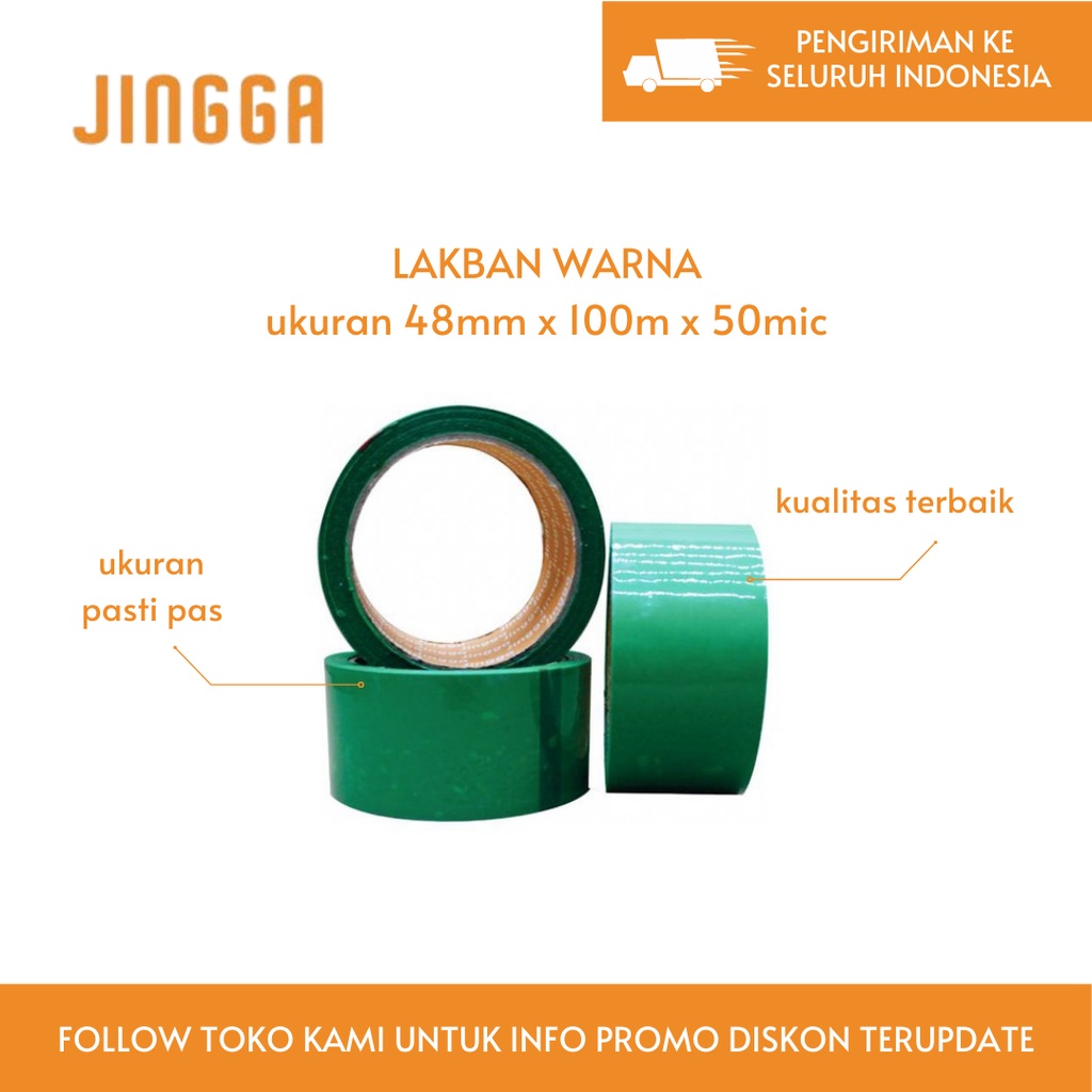 

Lakban Hijau / OPP Tape Green 48mm x 100m (50 micron)