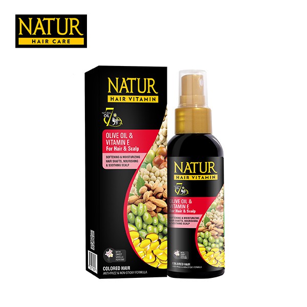 NATUR Hair Vitamin Aloe Vera | Olive Oil | Ginseng Extract Vitamin E 80ml