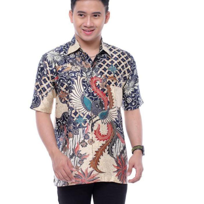 READY~ Kemeja Batik Pria Semi Sutra Silky Premium Puring Istimewa .,.,.,..,